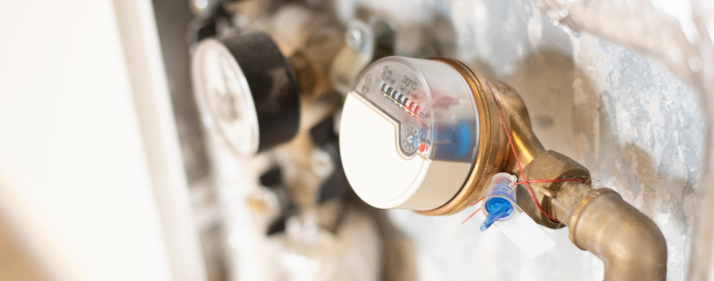 Compteur d’eau installé sur un branchement d’eau potable
